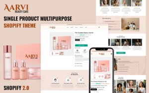 Aarvi - Beauty Care Single Product Multipurpose Shopify Theme - Nulled Download - EmpireGPL