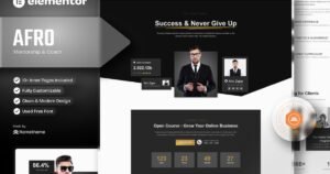 AFRO - Mentorship & Coaching Online Elementor Template Kit - Nulled Download - EmpireGPL