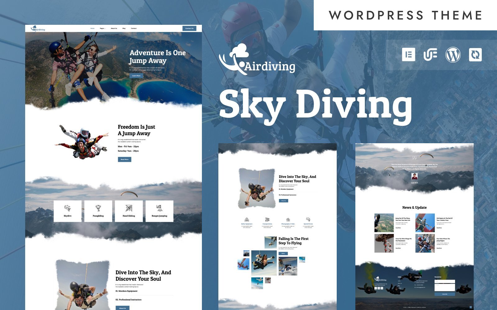 Airdiving – Paragliding, Skydiving & Adventure WordPress Elementor Theme WordPress Theme – Nulled Download – EmpireGPL