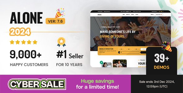 Alone – Charity Multipurpose Non-profit WordPress Theme - Nulled Download - EmpireGPL