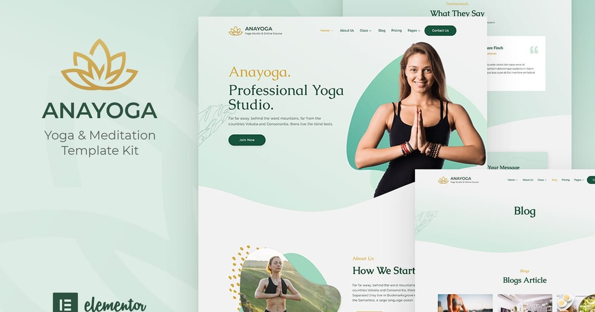Anayoga – Yoga Teacher & Studio Elementor Template Kit – Nulled Download – EmpireGPL