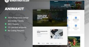 Animakit - Animation Studio Elementor Pro Template Kit - Nulled Download - EmpireGPL