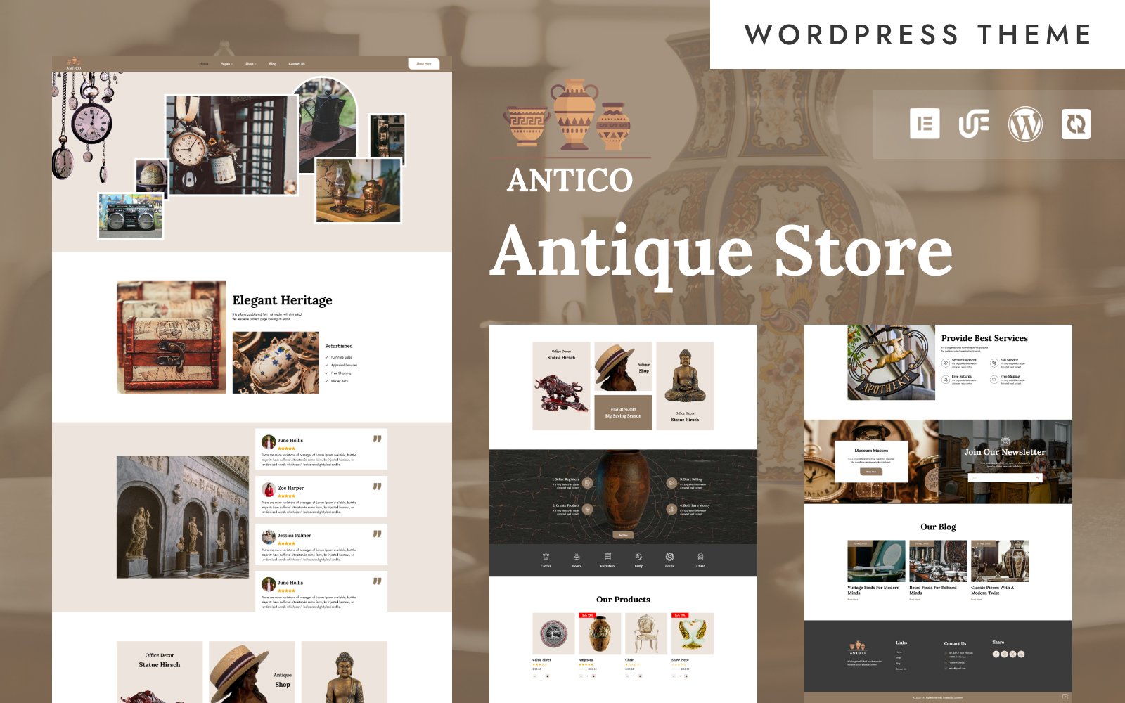 Antico - Antique Collectibles And Curiosities Woocommerce WordPress Elementor Theme WordPress Theme - Nulled Download - EmpireGPL