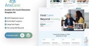 AnxEase - Anxiety Life Coach Elementor Template Kit - Nulled Download - EmpireGPL