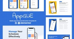 AppGUE - Mobile App Showcase Elementor Template Kit - Nulled Download - EmpireGPL