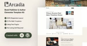 Arcadia - Book Publisher & Author Elementor Template Kit - Nulled Download - EmpireGPL