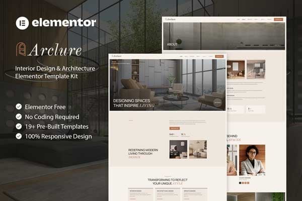 Arclure – Interior Design & Architecture Elementor Template Kit – Nulled Download – EmpireGPL
