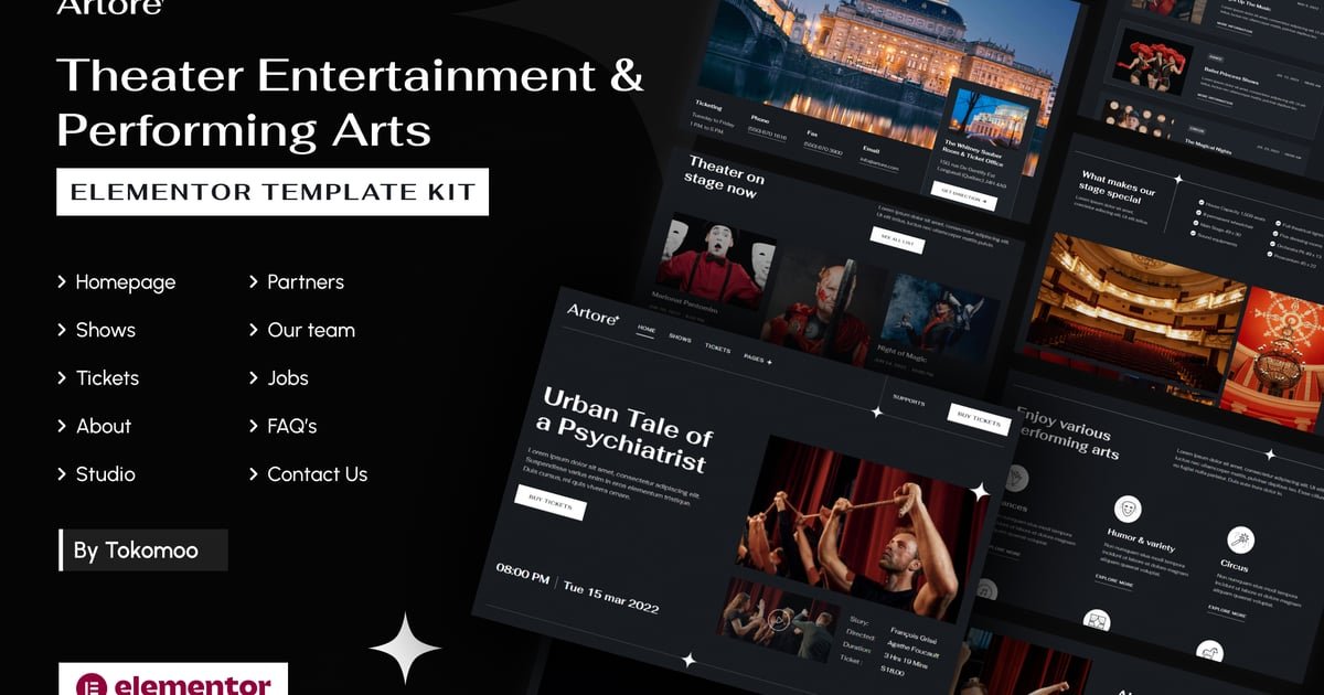 Artore | Theater Entertainment & Performing Arts Elementor Template Kit – Nulled Download – EmpireGPL