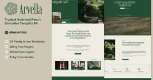 Arvella - Tropical Hotel & Resort Elementor Template Kit - Nulled Download - EmpireGPL