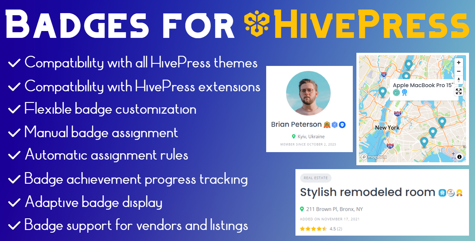 Badges for HivePress — Metric-Driven Badges with Automatic Assignment WordPress Plugin – Nulled Download – EmpireGPL