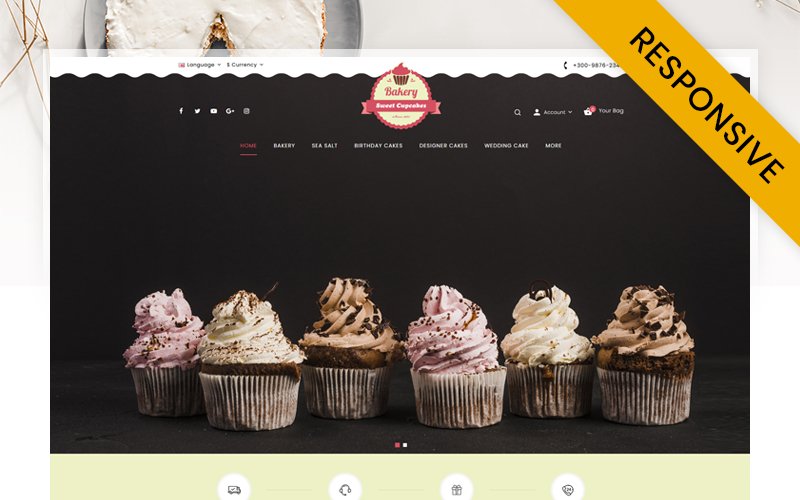 Bakery Sweet Cupcakes Store OpenCart Responsive Template OpenCart Template – Nulled Download – EmpireGPL