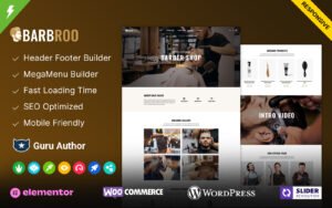 Barbroo - Hair Salon and Barber Shop Elementor WordPress Theme - Nulled Download - EmpireGPL