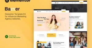 Bazzer – Influencer Marketing Agency Elementor Template Kit - Nulled Download - EmpireGPL