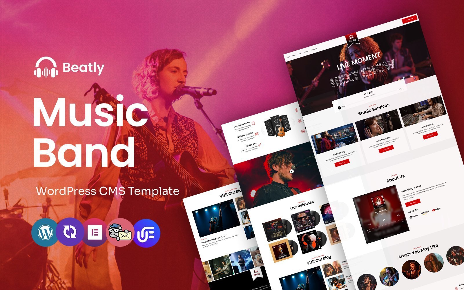 Beatly – Music Band and Musical Event WordPress CMS Elementor Template WordPress Theme – Nulled Download – EmpireGPL