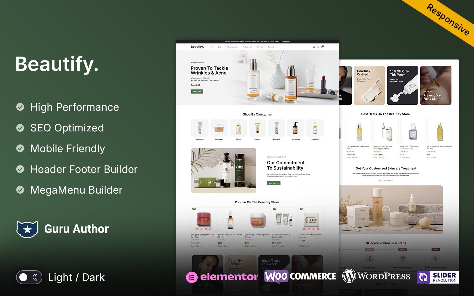 Beautify – Beauty and Cosmetic Elementor WooCommerce Store WooCommerce Theme – Nulled Download – EmpireGPL