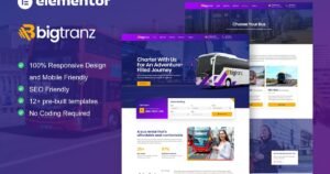 BigTranz - Bus Charter Service & Rental Elementor Template Kit - Nulled Download - EmpireGPL