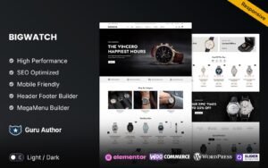 BigWatch –Watch and Jewelry Elementor WooCommerce Store WooCommerce Theme - Nulled Download - EmpireGPL