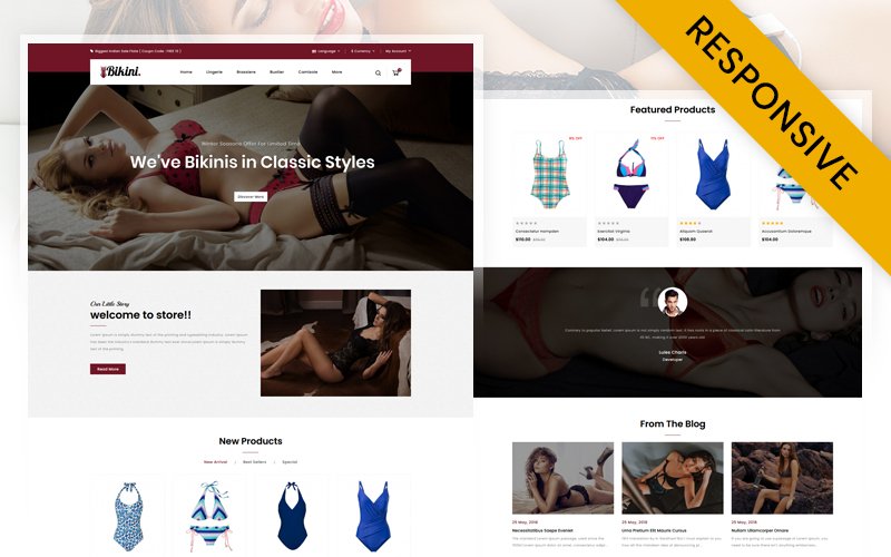 Bikini - Lingerie Store OpenCart Responsive Template OpenCart Template - Nulled Download - EmpireGPL