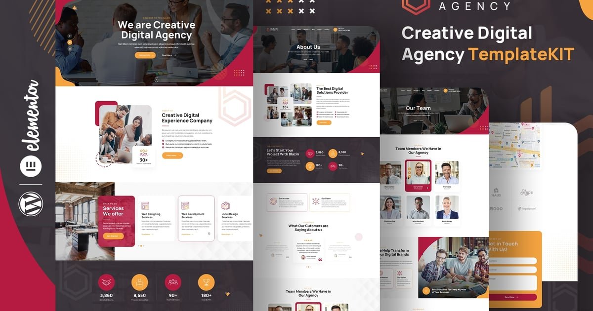Blazin - Creative Digital Agency Elementor Template Kit - Nulled Download - EmpireGPL