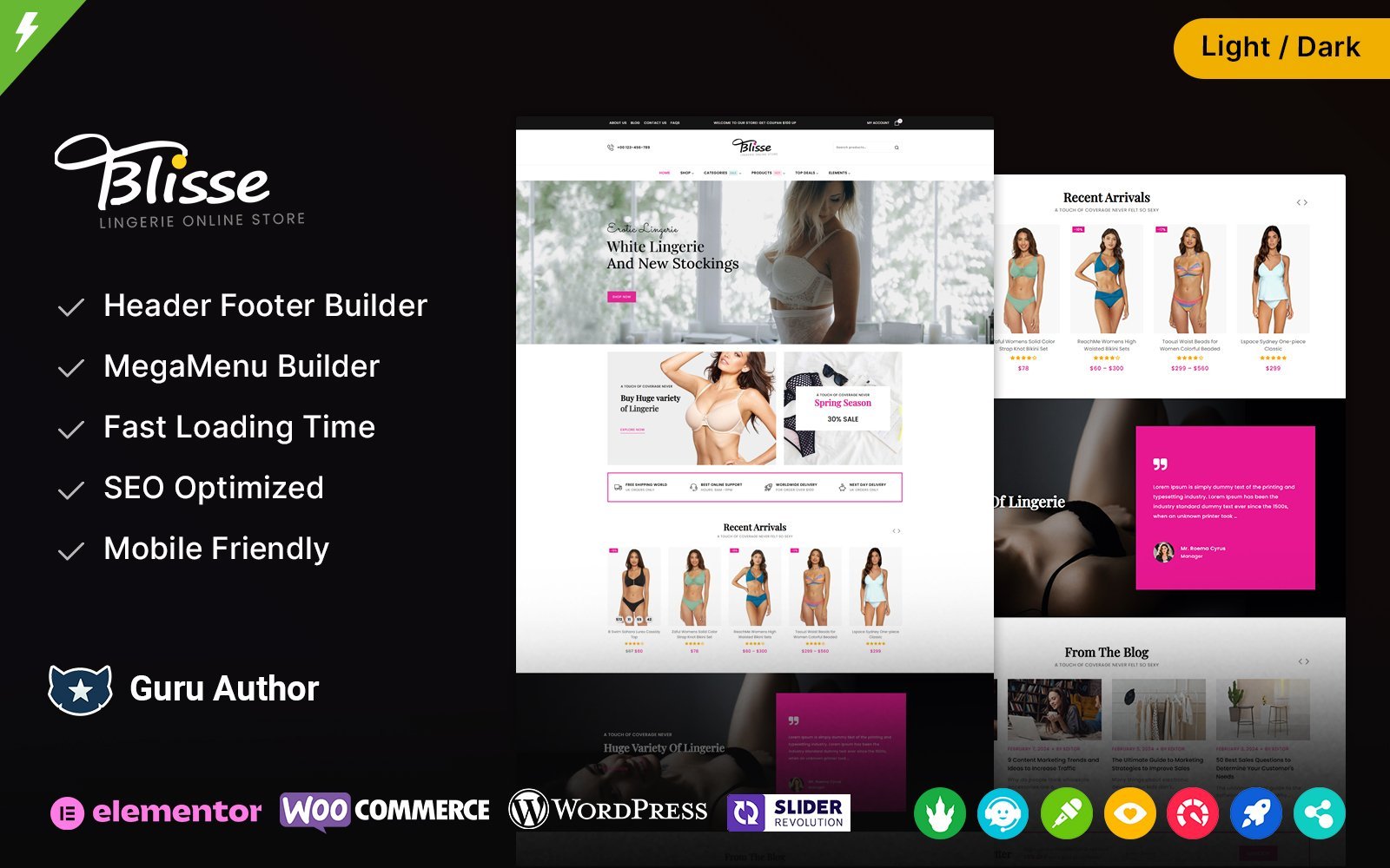 Blisse - Lingerie Beauty and Fashion Elementor WooCommerce Theme - Nulled Download - EmpireGPL