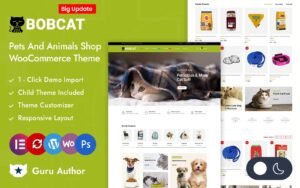 Bobcat - Pets and Animals Shop Elementor WooCommerce Responsive Theme WooCommerce Theme - Nulled Download - EmpireGPL