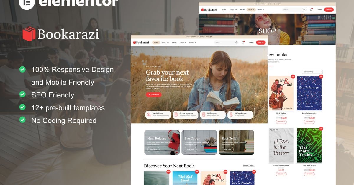 Bookarazi – Author & Publisher Elementor Template Kit – Nulled Download – EmpireGPL