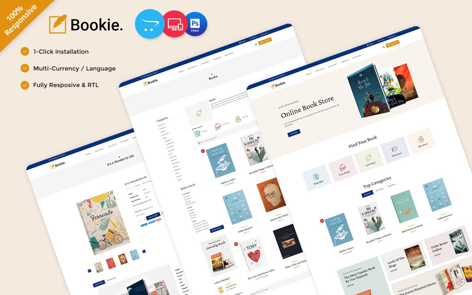 Bookie – Bookstall, eBook, Comic, Story, and Book Store Opencart Responsive Theme OpenCart Template – Nulled Download – EmpireGPL