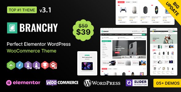 Branchy WP - Elementor Multi-purpose WooCommerce Responsive Theme - Nulled Download - EmpireGPL
