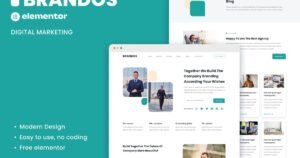 Brandos - Digital Marketing Elementor Template Kit - Nulled Download - EmpireGPL