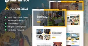 BuilderHaus - Construction Company Elementor Pro Template Kit - Nulled Download - EmpireGPL