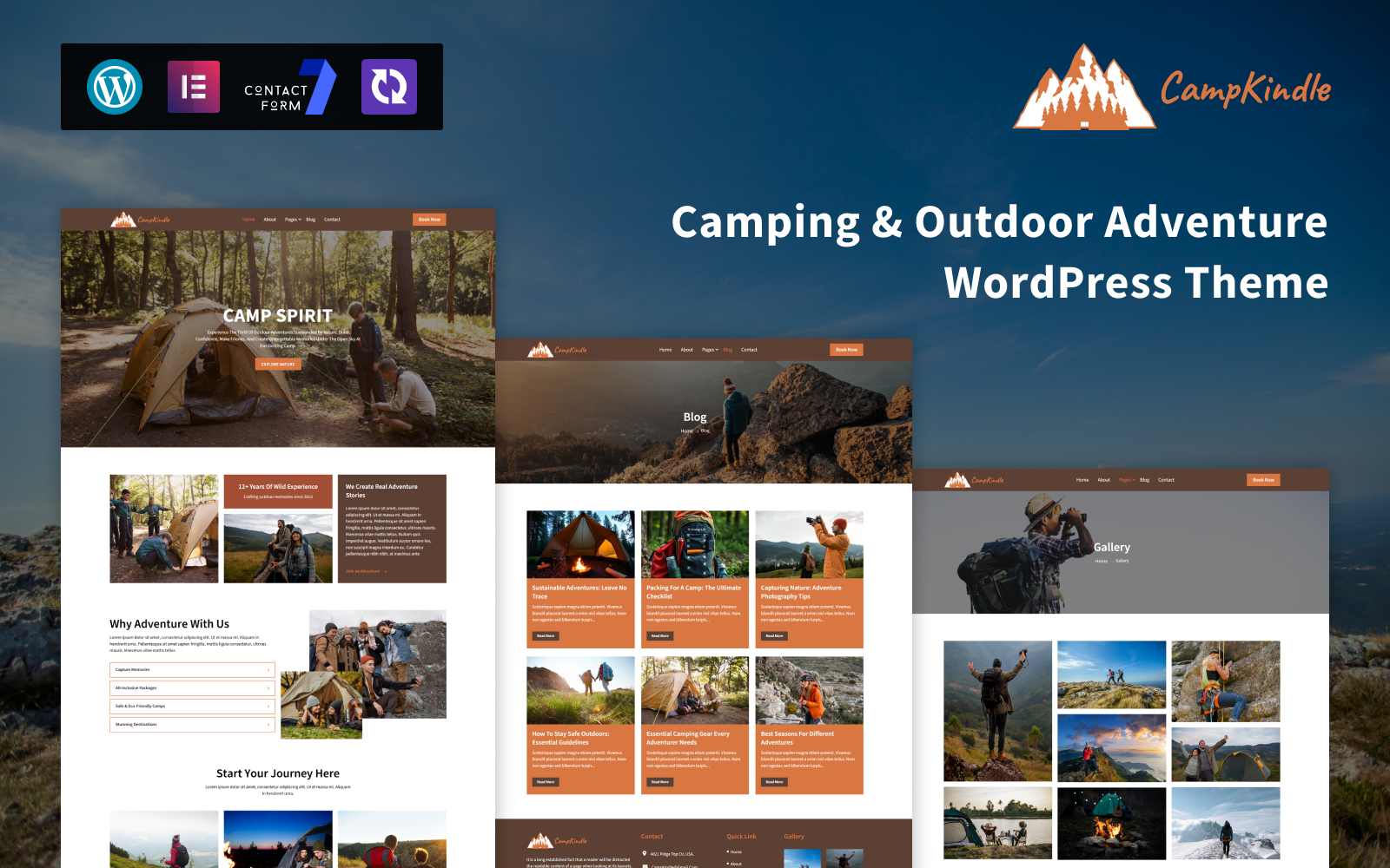 CampKindle – Camping & Outdoor Adventure WordPress Theme - Nulled Download - EmpireGPL