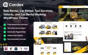 Cardex - Ride Rental, Car Rental, Taxi Services, Vehicle, and Car Rental Booking WordPress Theme - Nulled Download - EmpireGPL