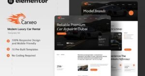 Carxeo - Modern Luxury Car Rental Elementor Template Kit - Nulled Download - EmpireGPL