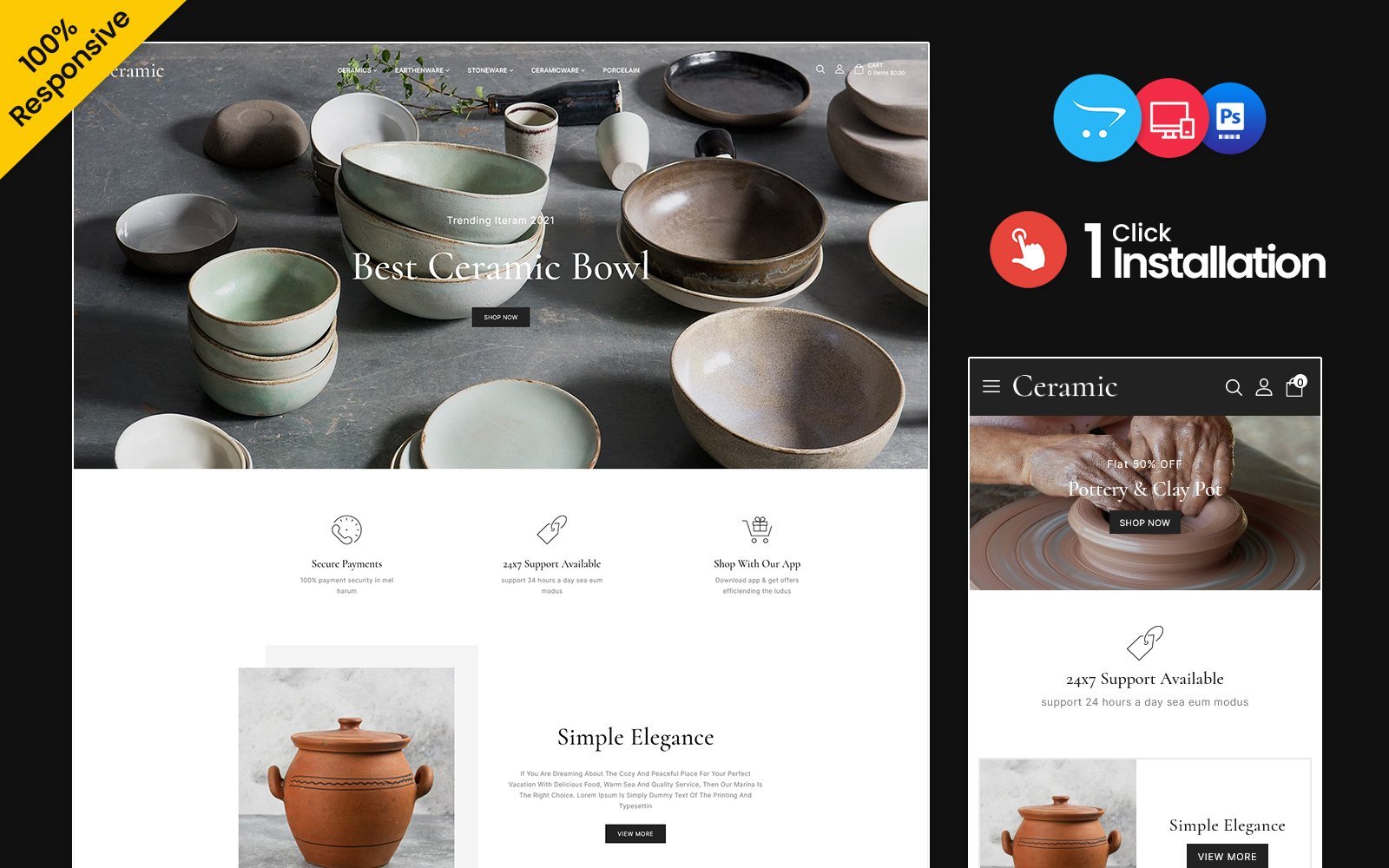 Ceramic - Ceramic, Pottery and Art Craft Multipurpose Responsive Opencart Theme OpenCart Template - Nulled Download - EmpireGPL