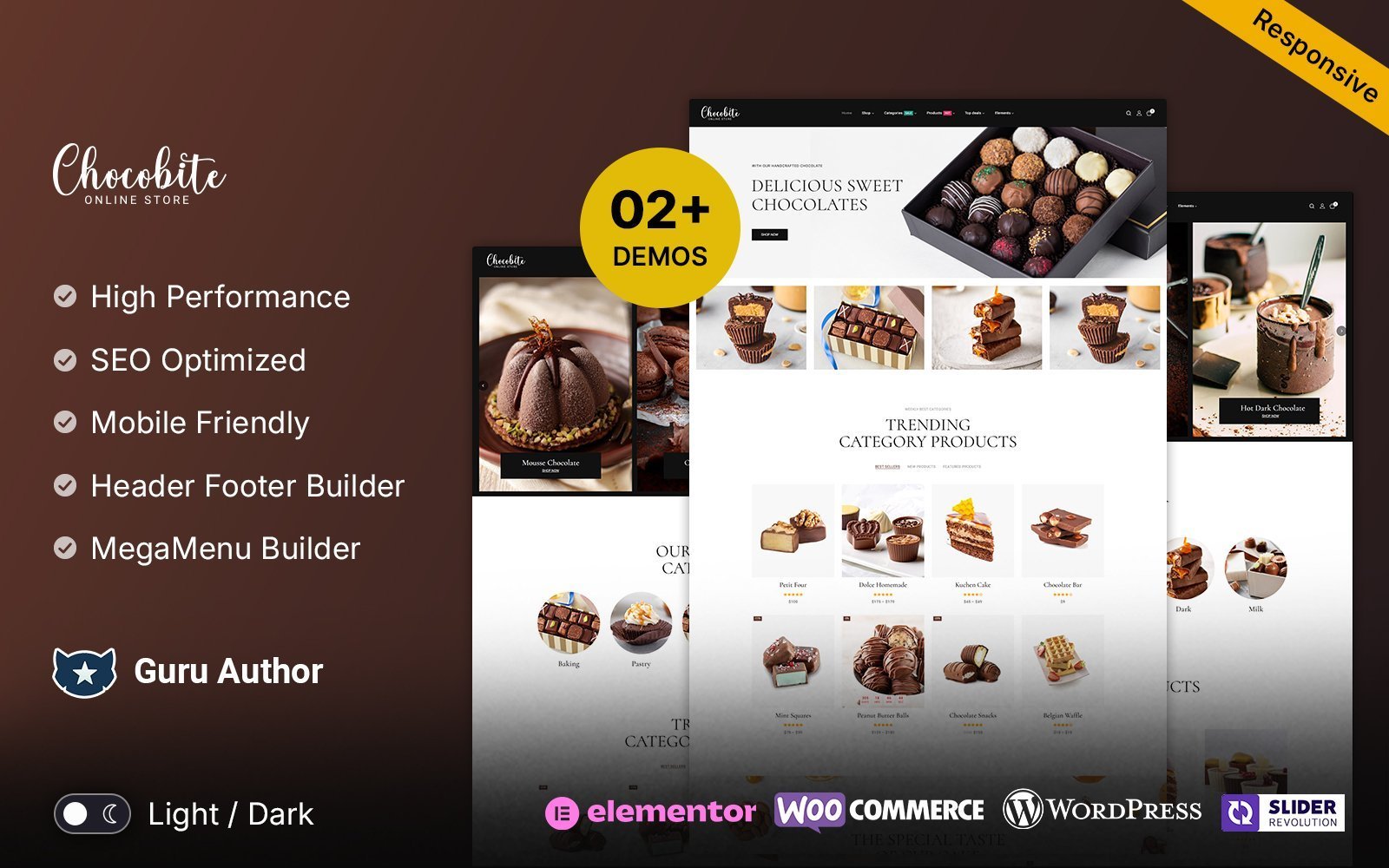Chocobites - Chocolate, Sweets, Bakery, and Cake Elementor Woocommerce Website Template WooCommerce Theme - Nulled Download - EmpireGPL