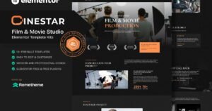 Cinestar - Film & Video Production Elementor Template Kit - Nulled Download - EmpireGPL