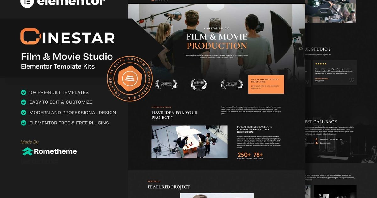 Cinestar – Film & Video Production Elementor Template Kit – Nulled Download – Empiregpl