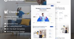 Cleansa - Cleaning Services Elementor Template Kit - Nulled Download - EmpireGPL