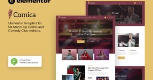 Comica – Stand-Up Comic & Comedy Club Elementor Template Kit - Nulled Download - EmpireGPL