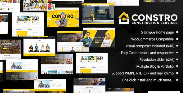 Constro - Construction Business WordPress Theme - Nulled Download - EmpireGPL