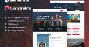 Conztrukta - Construction Service Elementor Template Kit - Nulled Download - EmpireGPL