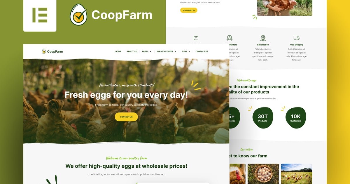 CoopFarm – Poultry Farm Elementor Pro Template Kit – Nulled Download – EmpireGPL