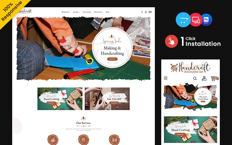Crafter - Handcraft Decorative Art OpenCart Store OpenCart Template - Nulled Download - EmpireGPL