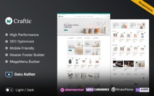 Craftic – Art and Crafts Elementor WooCommerce Store WooCommerce Theme - Nulled Download - EmpireGPL