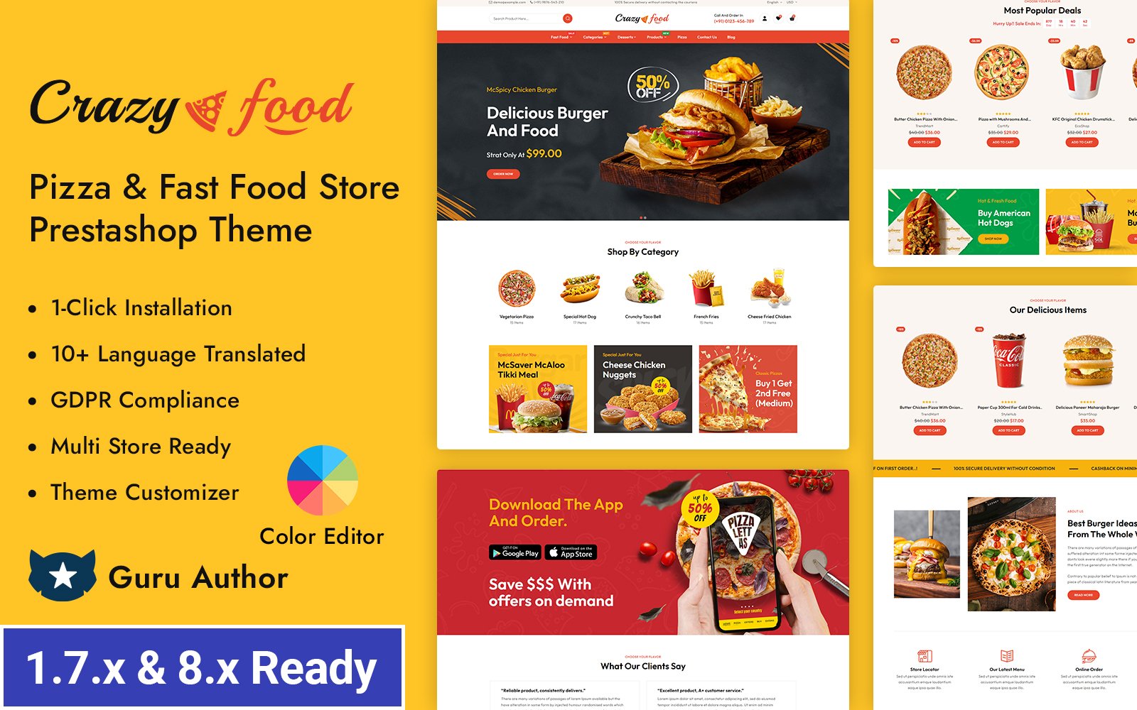 Crazyfood – Pizza and Fast Food Store PrestaShop Responsive Theme PrestaShop Theme – Nulled Download – EmpireGPL