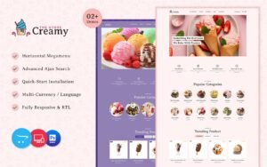 Creamy - Ice Cream, Drink, Cake Store Multipurpose OpenCart Store OpenCart Template - Nulled Download - EmpireGPL