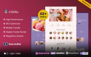 Creamy - Ice Cream, Drink, Cake Store Multipurpose WooCommerce Elementor Store WooCommerce Theme - Nulled Download - EmpireGPL