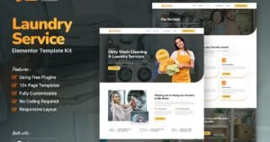 DaynDry - Laundry Service Elementor Template Kit - Nulled Download - EmpireGPL