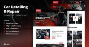 Detailounge - Car Detailing & Repair Service Elementor Template Kit - Nulled Download - EmpireGPL