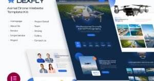 Dexfly | Drone & Aerial Photography Elementor Template Kit - Nulled Download - EmpireGPL